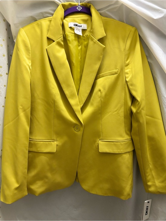 Dkny Jackets & Blazers - DKNY Bright Yellow Single-Button Women's Blazer
